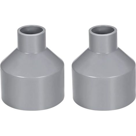 [NON UTILIZZATO] Riduttore per tubo in PVC 50 mm x 20 mm, connettore da mozzo a mozzo, grigio, 2 pezzi