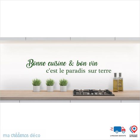 Crédence : Bonne cuisine et bon vin 1 - Couleur Vert émeraude - Alu composite - 60 - 120 (1/3)