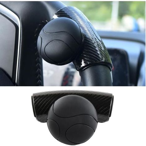 (Noir)Bouton de Volant de Voiture, Universel Spinner de Volant Silicone, Bouton de Rappel de Volant Rotatif à 360°, Convient à Toutes Les Voitures, Camions, Semi-Remorques, Bateaux