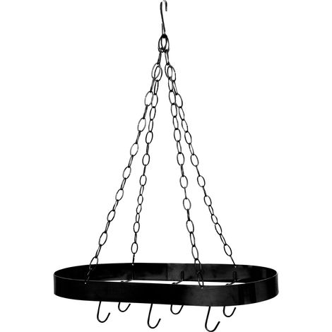 Premier Housewares Matt Black Oval Ceiling Rack (1/2)