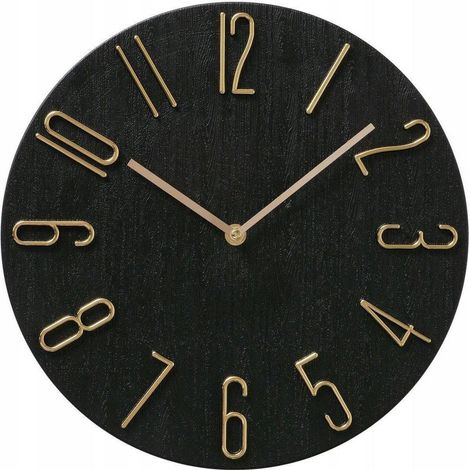 Boltze Loft TEMPO orologio da parete nero e oro 30 cm