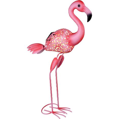 Solarleuchte Metall 34x16x74 pink, Flamingo