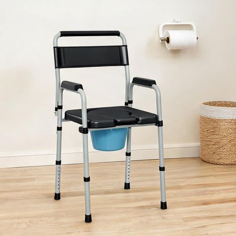 Chaise de toilette pliable en acier hauteur réglable preto (1/5)