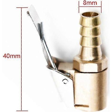 Nouveau raccord de valve de gonflage de pneu de voiture avancé, connecteur et pince, en laiton, 8 mm, pour pompe à air -S- (1/4)