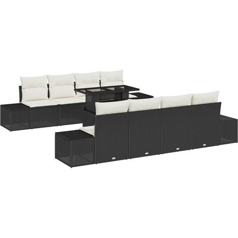 Maison Exclusive - Gartensofa-set mit Kissen mit Speicher 9 pcs S