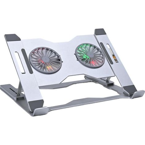 Support de refroidissement portable pour ordinateur portable avec 8 angles d'inclinaison et LED colorées, support pliable pour ordinateur portable