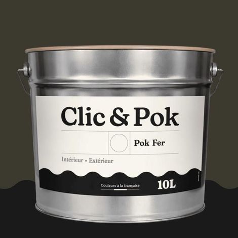 Peinture Fer Antirouille – Métal Extérieur Intérieur, Satinée, Protection Rouille - 10L - RAL 6006 - Olive gris