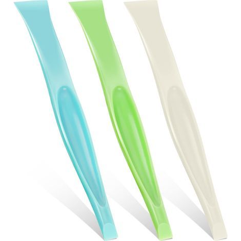 Lot de 3 grattoirs en plastique - Pour retirer les autocollants, les étiquettes, les taches d'huile, la saleté - Sans rayures - En plastique - Pour retirer les autocollants, les étiquettes (1/5)