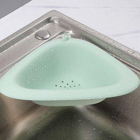 Égouttoir triangulaire pour évier, porte-éponge, étagère d'angle pour salle de bain et cuisine, vert, taille unique-AquaForge