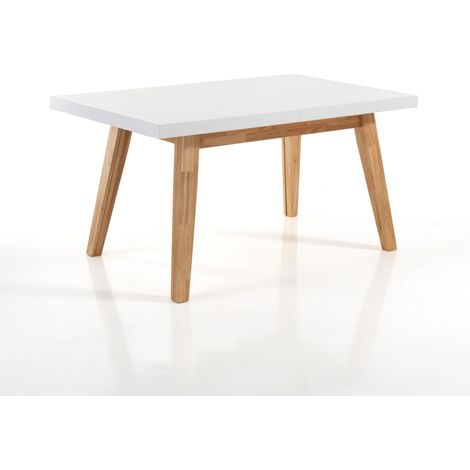 Tavolo allungabile effetto legno laccato bianco cm. H.78xP.85xL.130 (1/3)