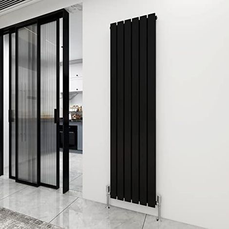 1800 x 408mm Double Designer Flat Panel Central Heating Radiator MATT BLACK