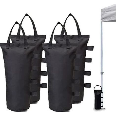 4er-Pack Gewichtstaschen, Beingewichte für Pop-Up-Zelt, Pavillongewichte, Pavillongewichte, Gewichte für Pavillon, Terrassenschirm, Schwarz (1/4)