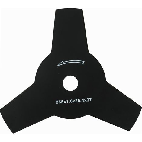 Werka Pro – Lame de débroussailleuse 3 dents 255mm – Acier peint ultra résistant – Épaisseur 1,6mm – Alésage 25,4mm pour coupe précise