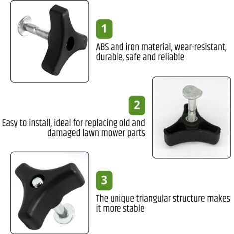 2 bulloni per maniglia tosaerba, dadi e bulloni universali per maniglia tosaerba, accessori per tosaerba, pezzi di ricambio per tosaerba 583893-1 (1/4)