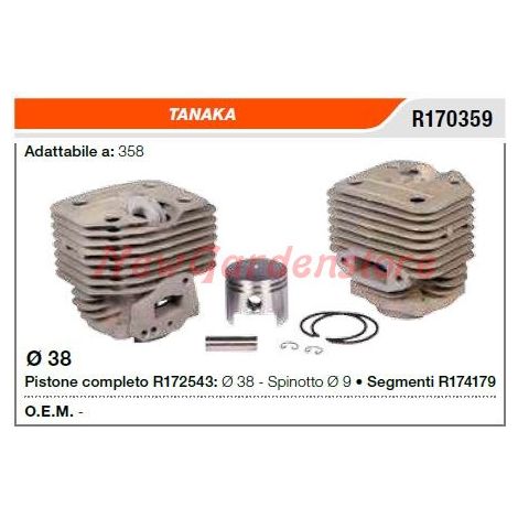 Desbrozadora TANAKA 358 R170359 segmentos cilindro pistón