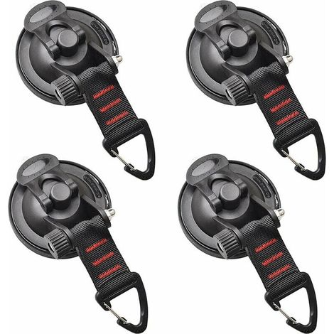Lot de 4 ventouses d'ancrage multifonction pour voiture - Kit de fixation pour bâche de camping - Ventouse avec fixation - Pour camping-car, maison, atelier (1/4)