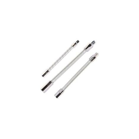 Lot de 3 rallonges flexibles en acier inoxydable – Longueur 1/4' 150mm, 3/8' 200mm, 1/2' 250mm – Pour espaces restreints et transmission de couple (1/5)