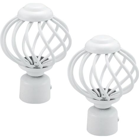 2 pièces Embouts de Tringle à Rideau Fer Lot de Bouchons Décoratifs Cage pour Barre Rideau Remplacement Finials pour Tringle Rideaux Style Industriel Accessoires pour Fenêtre et (1/5)