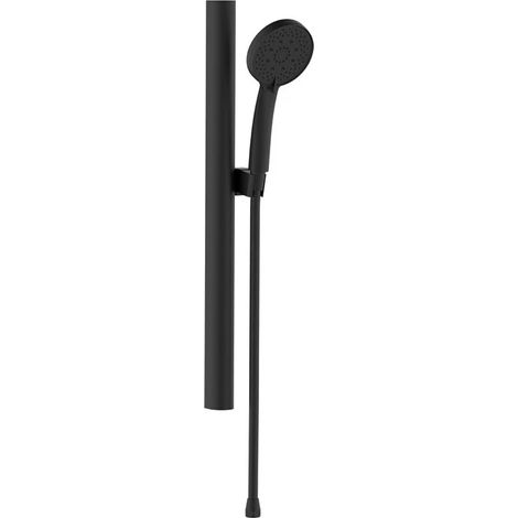 Saliscendi doccia 5 getti flex 150 cm PVC anti torsione nero (1/2)
