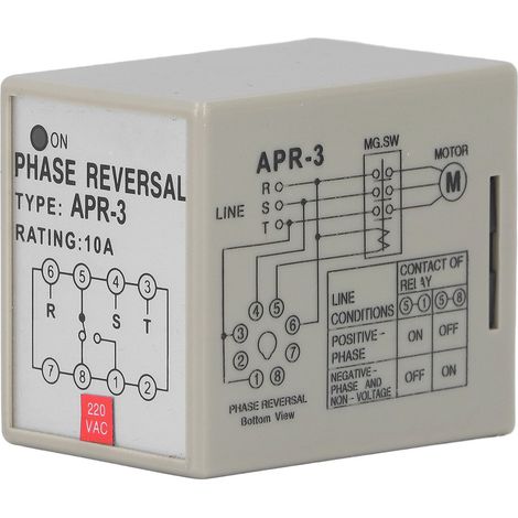 Relais de séquence de phases CKCTELAY, protection perte/inversion moteur 10A, contrôleur APR‑3AC220V (1/5)