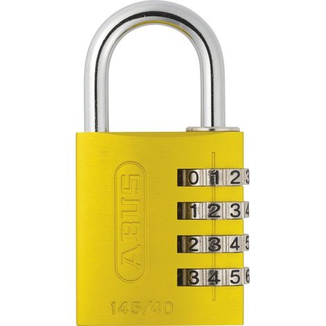 145/40 40Mm Aluminium Combination Padlock Yellow 49535