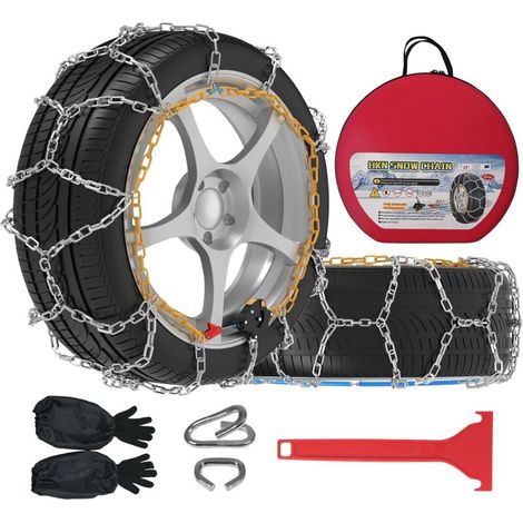 Catene da neve automatiche, 2 pezzi x 12 mm, installazione rapida in 1 minuto con tenditore automatico per auto (misura 110) (1/4)