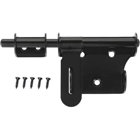 Schiebetürriegel Schwarz 15,2 cm Edelstahl mit Vorhängeschlossloch für Innen- und Außentüren