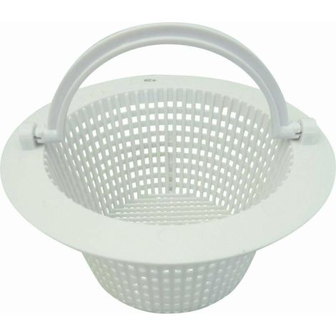 Panier de skimmer de rechange pour piscines hors sol, numéro de pièce 001, matériau plastique durable, avec filet à débris.