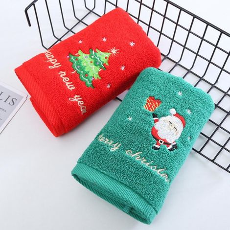 Serviette De Bain - 30 X 60 Cm - Pour Visage Et Mains - Usage Salle De Bain Gym Spa Décoration Noël - Lot De 1 (1/5)