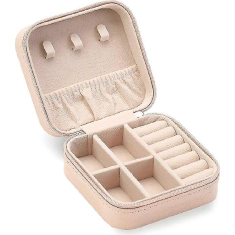 Boîte à bijoux sans miroir pour bagues, boucles d'oreilles, colliers et autres bijoux. Convient pour ranger les bijoux. (1/5)