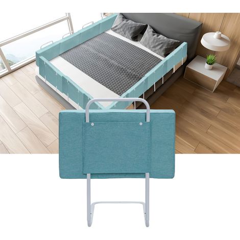 Wolketon 1 pieza barrera cama infantil 50 cm, protector anticaídas ajustable, verde (1/5)
