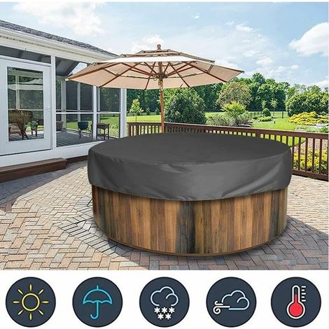 Bâche de Piscine Ronde Solaire pour Piscine, Bâche de Protection Spa Imperméable Résistante aux UV 100, 190T pour Baignoire Spa Extérieure, 190 30 cm (1/4)