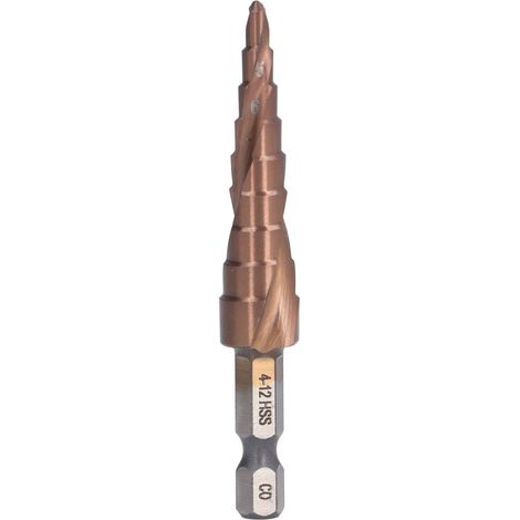 Ensemble de Forets à Gradins en Acier Rapide Cobalt - Queue Hexagonale - M35 - 9 Tailles - 4‑12mm