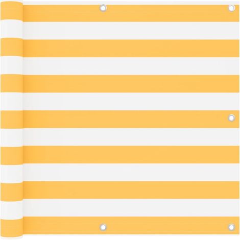 Balcony Screen White and Yellow 90x400 cm Oxford Fabric vidaXL