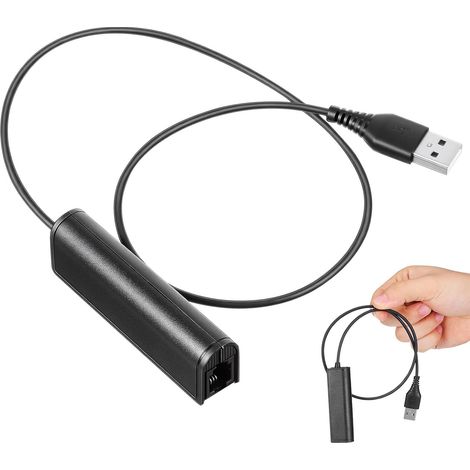 Câble Adaptateur Rj9 vers USB Noir en Plastique Léger pour Casque Téléphonique, pour Télétravail à Domicile et Communication Facile (1/5)