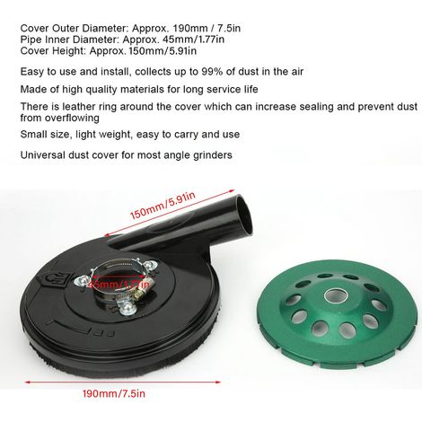 Capot de protection anti-poussière pour disqueuse 150 type avec meule et accessoires (1/5)