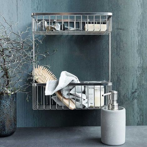 Etagère Double Bath Acier Inoxydable pour salle de bain (1/4)