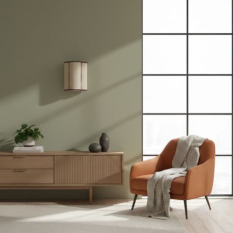 Aplique de Pared Yute Beige y Galón Granate  Serie ACACIA (1/5)