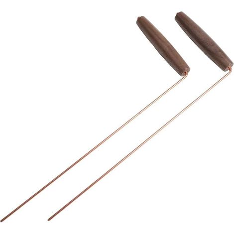 2 Sondes en Cuivre Pur pour Outil de Divination avec Poignées en Bois, Poteaux en Cuivre, Poignées en Bois pour D'Eau (1/5)