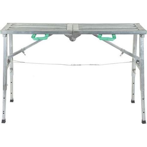 Verstellbare, klappbare Arbeitsplattform (60–90 cm), robustes Aluminiumgerüst, Trockenbauleiterbank (1/5)