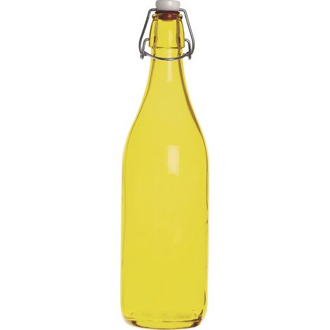 Excelsa Happy Color Bottiglia Liscia 1 Litri, Vetro, Giallo, 8 x 8 x 30 cm (1/2)