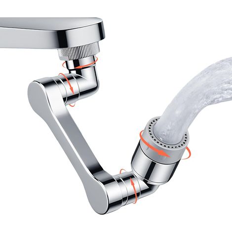 Feyfunns 1440° Swivel Faucet Extender - 2-Mode Water Saving Aerator, Kitchen Bathroom 360° Rotatable Spray Head, Universal Splash Proof Faucet Attachment for Washing Hands & Face (1/5)
