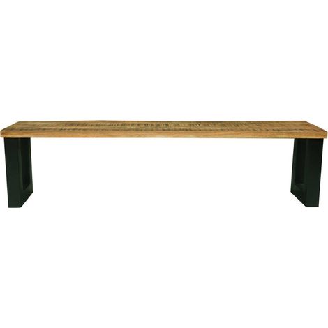 Induse Bench - Mango Wood/Iron - L44 x W180 x H45 cm - Mango PP Saw Finish