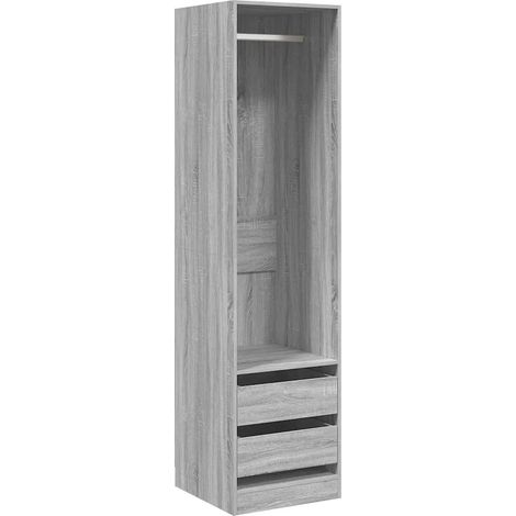 Armoire avec tiroirs rangement compact 50 x 50 x 200 cm style classique en bois d'ingénierie sonoma gris (1/5)