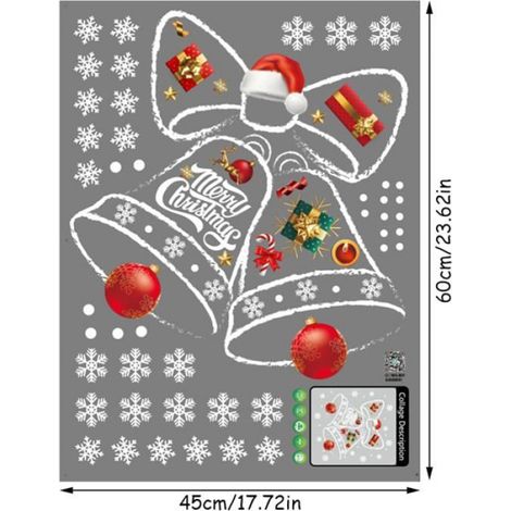 1 Autocollant fenêtre Noël 45x60cm PVC électrostatique sans colle décoration vitre (1/4)