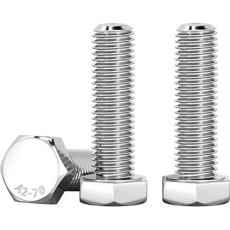 M8 x 25mm Boulons Hexagonaux Acier Inoxydable A2 V2A Vis à Tête Hexagonale DIN 933 Vis Inox M8 Boulon pour Automobile et Machinerie, Argent, 10 Pièces (1/5)