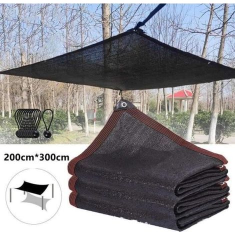 Sonnensegel – Rechteckig – 2 m x 3 m – Schwarz – UV-Schutz (1/5)