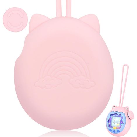 Custodia in silicone per Tamagotchi Paradise, rosa con cinturino da polso, lavabile e antiurto, accessorio protettivo ideale per i giocatori portatili (rosa) (1/5)
