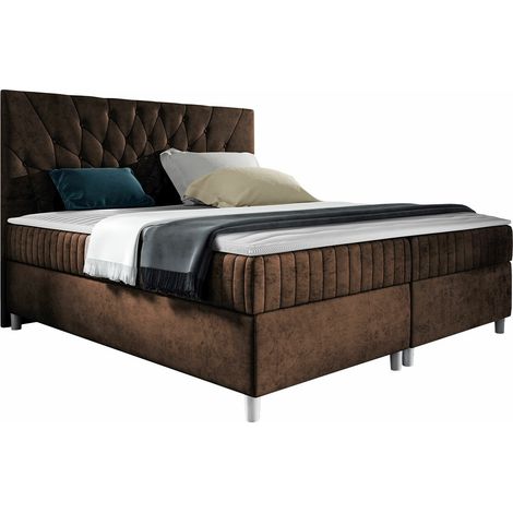 Lit boxspring Civitas, Manila 04, Double, Continental, 160x200, Tissu, Disponible, 165x212x120cm (1/5)