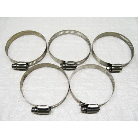 Stainless Steel Hose Clips x5 (27MM-51MM O Clamps T Bolt Pipe Worm Drive Adjustable)